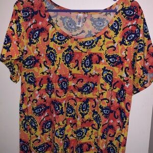 LuLaRoe Blue Relaxed Short Sleeve Blouse
